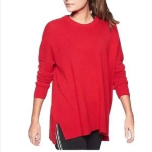 ATHLETA Perspective Wool Cashmere Crew Red Size XXS